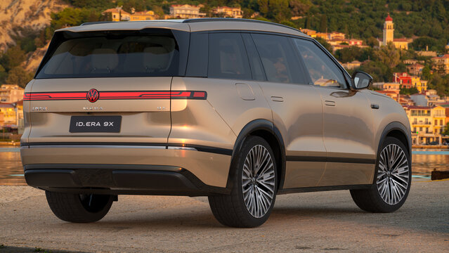 The Volkswagen ID. Era 9X is a powerful EREV (range-extended) SUV manufactured by SAIC-VW-Illustrative editorial	