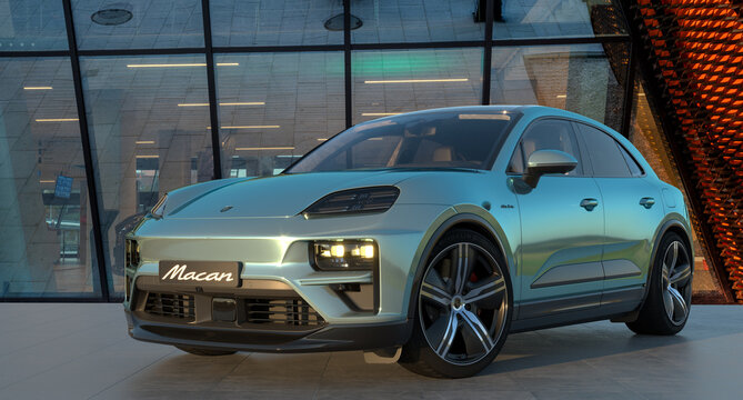  Porsche Macan Electric SUV-Illustrative editorial	
