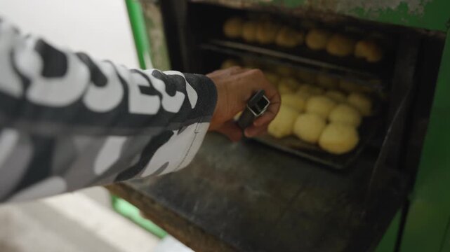 Fresh Moringa Pandesal Dough Ready for Baking in Traditional Filipino Street Oven