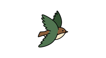 Obraz premium Stylized bird wings frame on white background