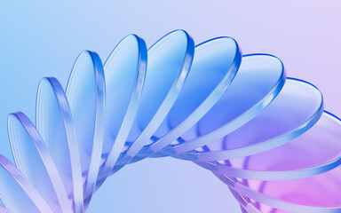 Glass gradient geometry background, 3d rendering. © 婷婷 季