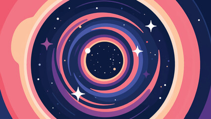 Illustration Of A Cosmic Portal Shaped Like A Galaxy Spiral Vector Design Template © Princess