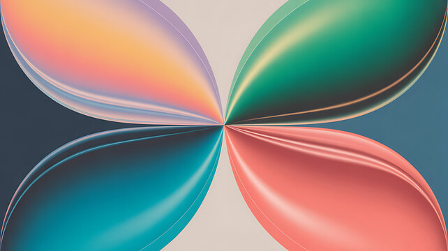 Abstract Gradient Petal Shapes Forming a Geometric Flower Pattern background color