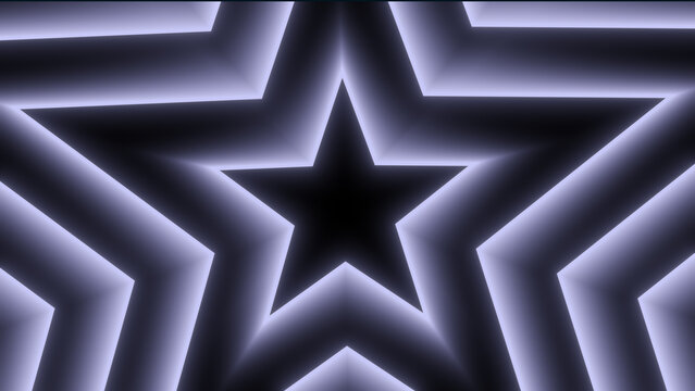 Futuristic glowing star pattern with abstract neon geometric design