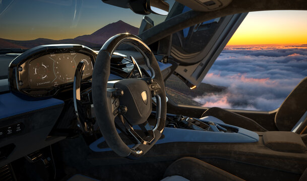 Lamborghini Revuelto, interior a version tuned by Mansory-Illustrative editorial	