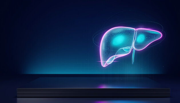 Celebrate World Hepatitis Day with a Glowing Transparent Human Liver Hologram Promoting Health Awareness