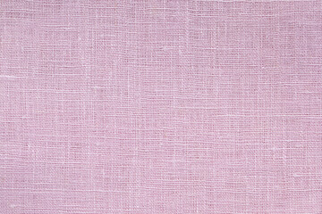 Fototapeta premium Pink linen fabric background or texture, horizontal shape and copy space (High resolution)