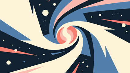 Illustration Of A Galactic Storm Swirling Through Space Vector Design Template © Princess