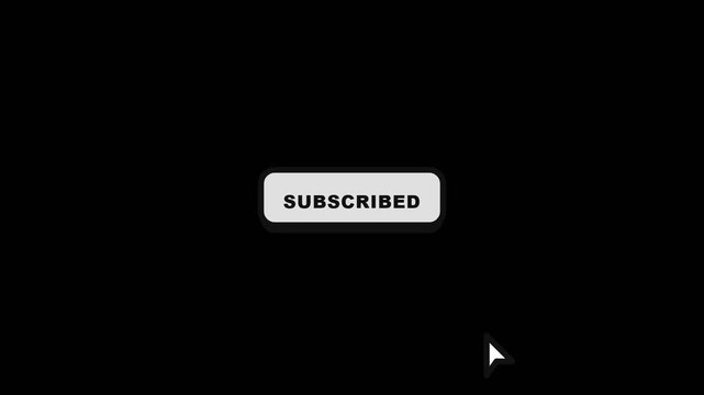 Subscribed Button Graphic Element for Online Video Channel Marketing and Audience Engagement. User interface notification for social media content or tutorial promotion.