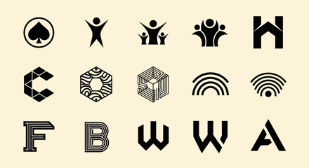 Fototapeta premium Collection of Abstract Geometric Logos and Symbols