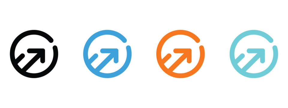 Growth and decline graph chart icons arrow up down progress vector illustration