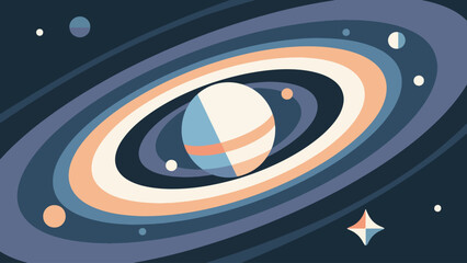Illustration Of A Rotating Barred Spiral Galaxy Vector Design Template © Princess