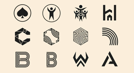 Fototapeta premium Collection of Modern Abstract Logos and Icons