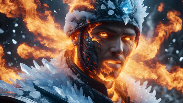 Portrait of a fiery warrior.