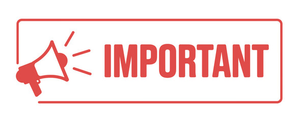 Minimalist Important Megaphone Icon: Flat Red Headline Announcement Box Graphic © KOBAD