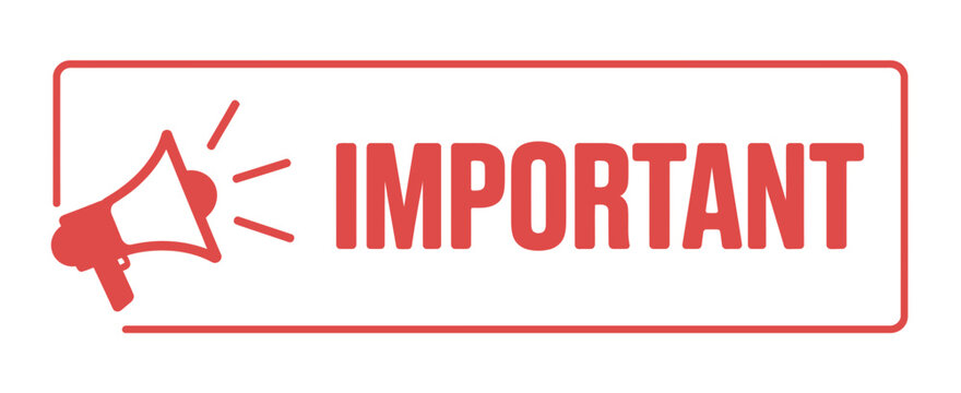 Minimalist Important Megaphone Icon: Flat Red Headline Announcement Box Graphic