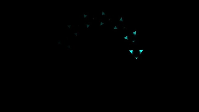 Cyan glowing arrow heads rotate in a circular path to create a futuristic loading spinner.
