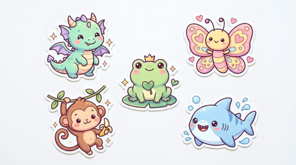 Obraz premium A Collection Of Six Stickers With Different Designs Each Sticker Has A Unique