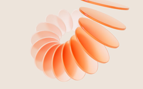 Glass gradient geometry background, 3d rendering.