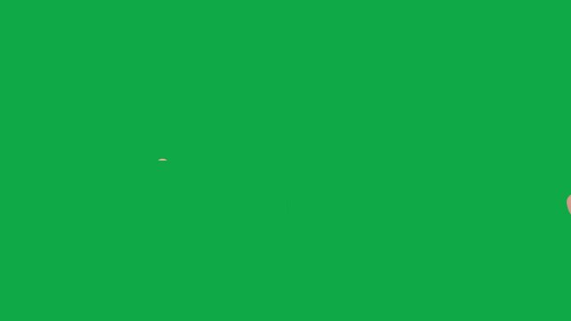 One Tap Gesture Click animation on green screen chroma key background flat lighting no shadow flush edge isolated 3d clay model perfect compositing vfx asset high quality render animation video vr