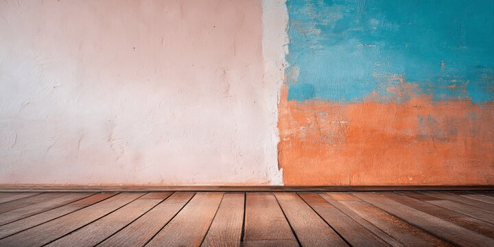 Artistic renovation process interior space image colorful environment close-up view revealing hidden beauty