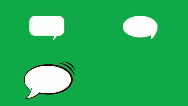 Callout Scream Whisper Cloud animation on green screen chroma key background flat lighting no shadow flush edge isolated comic pop art bubble overlay element asset perfect compositing vfx high