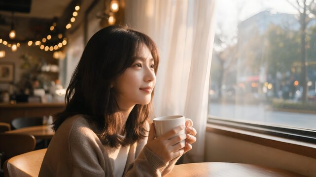 カフェの女性