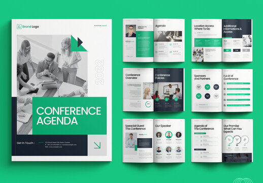 Business Conference Agenda Brochure Template