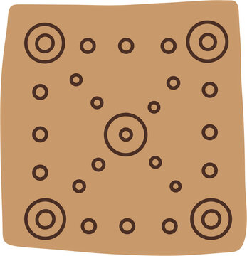 Hand drawn Korean traditional yut nori game board clipart illustration