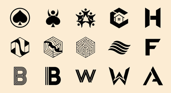 Modern Logo Design Collection: Abstract Symbols, Letters, and Icons