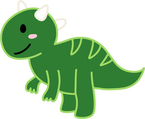 Hand drawn cute green stegosaurus dinosaur clipart illustration © Joyli Studio