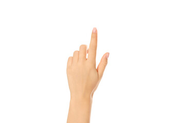 Obraz premium Hand with finger pointing up to show direction, PNG