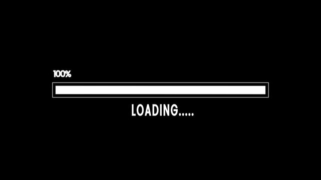 Futuristic Loading Progress Animation with Minimal Line Art Motion and Rotating Digital Loader Effect on black Screen Background 4K Video