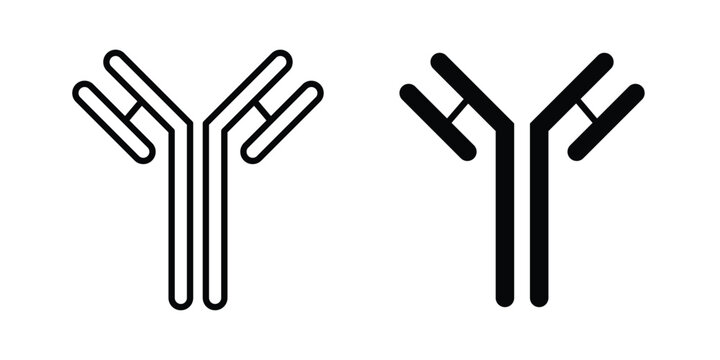 Antibody icon. Linear icon collection. flat black icons