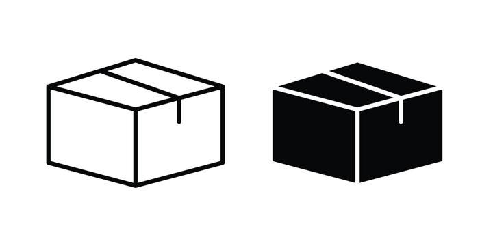 Boxes icon. Linear icon collection. flat black icons