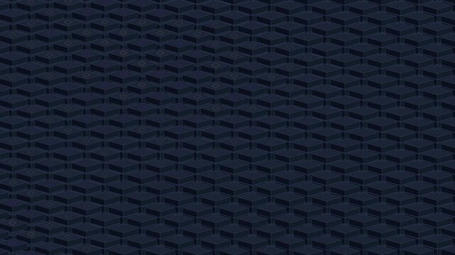 Abstract dark blue isometric 3d cube pattern background