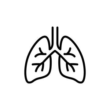 Icon of human lungs representing respiratory symptoms and health.