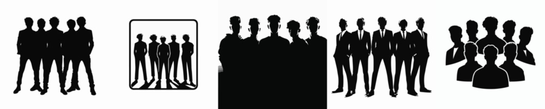 Vector silhouette of boyband