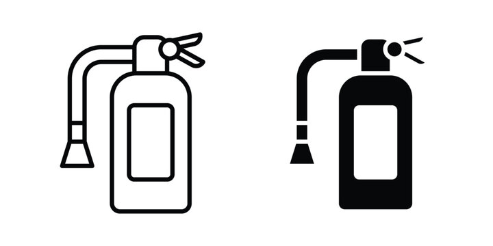 Fire extinguisher icon. Linear icon collection. flat black icons