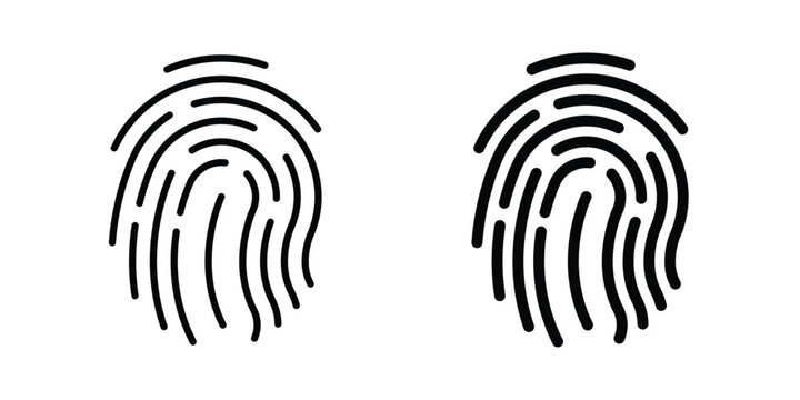Fingerprint icon. Linear icon collection. flat black icons
