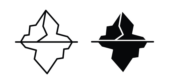 Iceberg icon. Linear icon collection. flat black icons