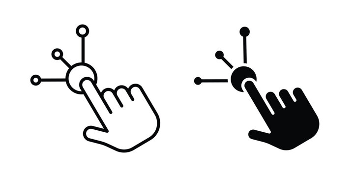 Interaction icon. Linear icon collection. flat black icons