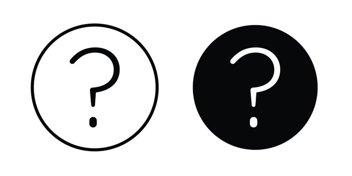 Interrogation icon. Linear icon collection. flat black icons