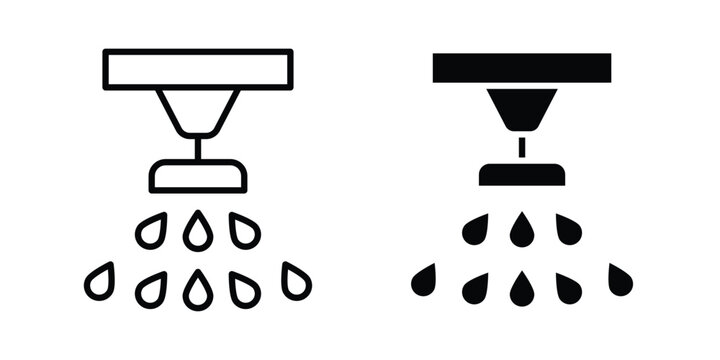 Irrigation icon. Linear icon collection. flat black icons