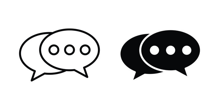 Live chat icon. Linear icon collection. flat black icons