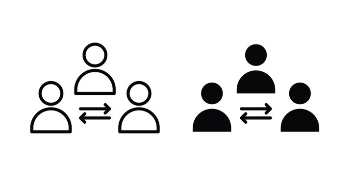 Mediator icon. Linear icon collection. flat black icons