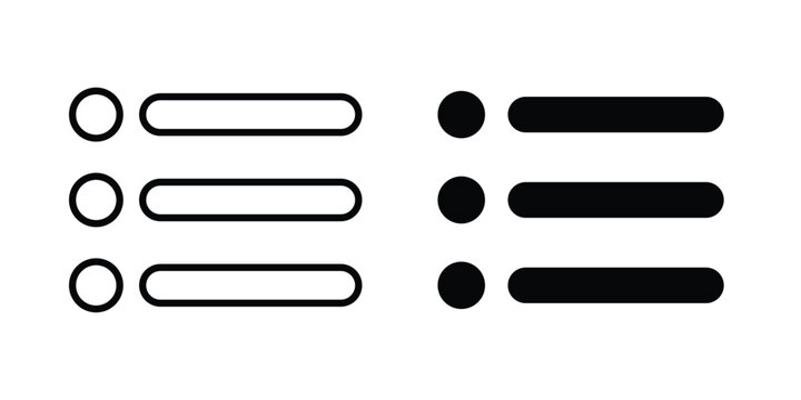 Menu icon. Linear icon collection. flat black icons