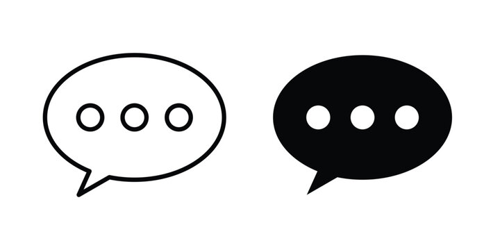 Message icon. Linear icon collection. flat black icons