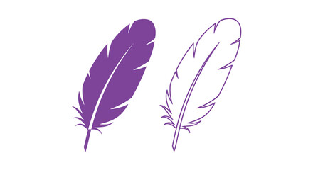 Purple feather silhouettes a graphic illustration on a white background © Sonia512