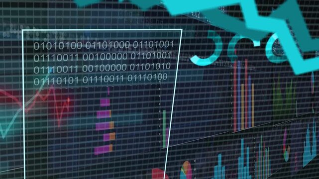 On load, data HUD animating left-right, teal line sweeping, panels populating, showing growth